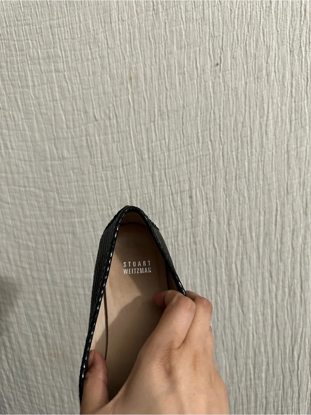 Stuart Weitzman Fuelchain loafers with silver chain detailing Sz 9.5